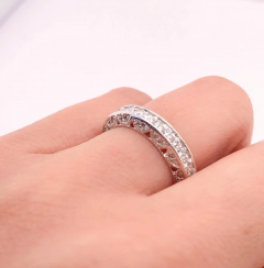 14 Karat White Gold Diamond Eternity Anniversary Ring Wedding Band 2 00 TDW - 2575927