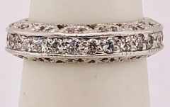 14 Karat White Gold Diamond Eternity Anniversary Ring Wedding Band 2 00 TDW - 2575948