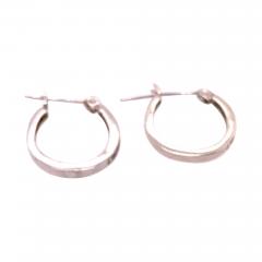 14 Karat White Gold Diamond Half Hoop Earrings - 2839044