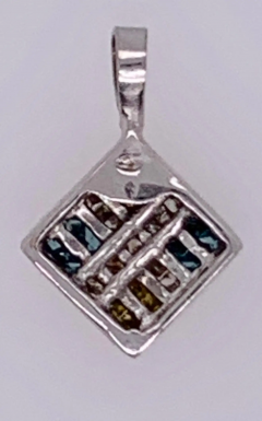 14 Karat White Gold Diamond and Sapphire Pendant - 2718087