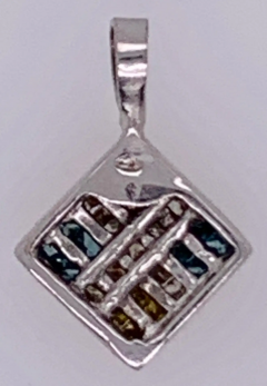 14 Karat White Gold Diamond and Sapphire Pendant - 2718092