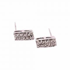 14 Karat White Gold Fancy Earrings with Round Diamonds - 2720823