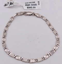 14 Karat White Gold Fancy Link Bracelet - 2588535