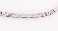 14 Karat White Gold Fancy Link Necklace with Diamonds - 2827955