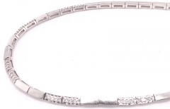 14 Karat White Gold Fancy Link Necklace with Diamonds - 2827962