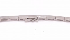 14 Karat White Gold Fancy Link Necklace with Diamonds - 2828035