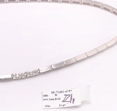 14 Karat White Gold Fancy Link Necklace with Diamonds - 2828053