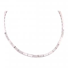 14 Karat White Gold Fancy Link Necklace with Diamonds - 2832965