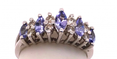 14 Karat White Gold Fashion Diamond and Amethyst Ring 1 50 TDW - 2542698