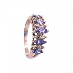14 Karat White Gold Fashion Diamond and Amethyst Ring 1 50 TDW - 2544771