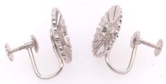 14 Karat White Gold Fashion Non Pierce Earrings with Diamonds - 1245347