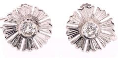 14 Karat White Gold Fashion Non Pierce Earrings with Diamonds - 1245348