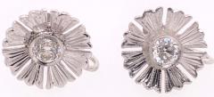 14 Karat White Gold Fashion Non Pierce Earrings with Diamonds - 2871992