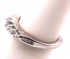14 Karat White Gold Fashion Wedding Bridal Band Ring with Diamonds - 2695922