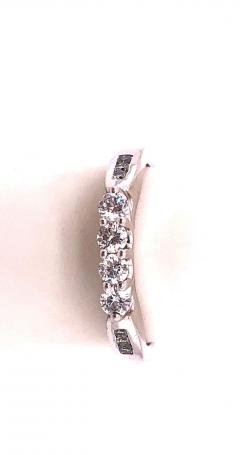 14 Karat White Gold Fashion Wedding Bridal Band Ring with Diamonds - 2695923