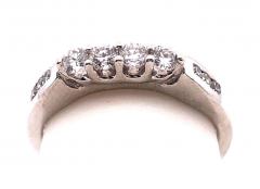 14 Karat White Gold Fashion Wedding Bridal Band Ring with Diamonds - 2695926