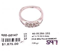 14 Karat White Gold Fashion Wedding Bridal Band Ring with Diamonds - 2695927