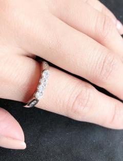 14 Karat White Gold Fashion Wedding Bridal Band Ring with Diamonds - 2695928