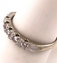 14 Karat White Gold Five Diamond Anniversary Ring Wedding Band 0 35 TDW - 2542664