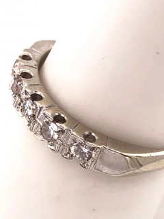 14 Karat White Gold Five Diamond Anniversary Ring Wedding Band 0 35 TDW - 2542668