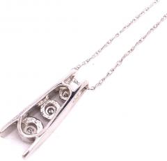 14 Karat White Gold Freeform Charms with Graduating Diamonds 0 30 TDW - 2940562