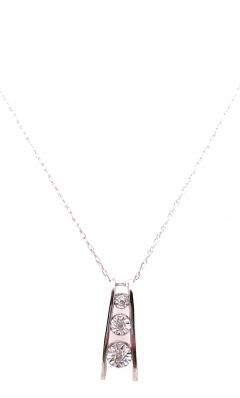 14 Karat White Gold Freeform Charms with Graduating Diamonds 0 30 TDW - 2940563