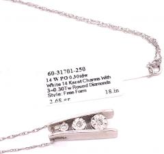 14 Karat White Gold Freeform Charms with Graduating Diamonds 0 30 TDW - 2940564