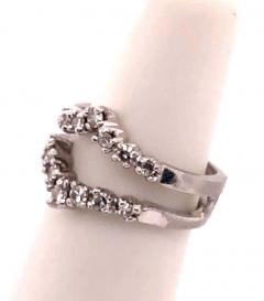 14 Karat White Gold Interlocking Engagement Ring Guard - 2794781