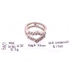 14 Karat White Gold Interlocking Engagement Ring Guard - 2794784