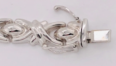 14 Karat White Gold Link Bracelet Italy - 2621739