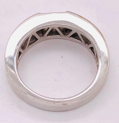 14 Karat White Gold Ring or Wedding Band with 9 Diamond Cluster - 2658585