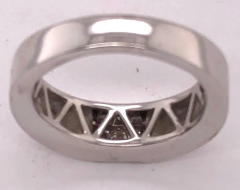 14 Karat White Gold Ring or Wedding Band with 9 Diamond Cluster - 2658633