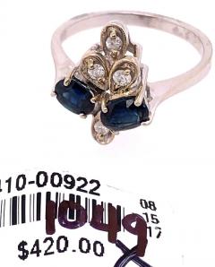 14 Karat White Gold Sapphire and Diamond Fashion Ring - 2837174