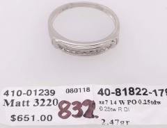 14 Karat White Gold and Diamond Band Bridal Ring 0 25 TDW - 2940350