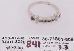 14 Karat White Gold and Diamond Band Wedding Ring Bridal - 2930935