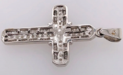 14 Karat White Gold and Diamond Cross Pendant 1 00 Total Diamond Weight - 2562673