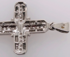 14 Karat White Gold and Diamond Cross Pendant 1 00 Total Diamond Weight - 2562684