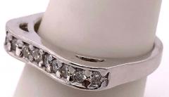 14 Karat White Gold and Diamond Wedding Band Bridal Anniversary Ring - 2852453