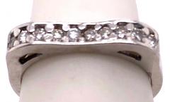 14 Karat White Gold and Diamond Wedding Band Bridal Anniversary Ring - 2852455