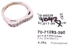 14 Karat White Gold and Diamond Wedding Band Bridal Anniversary Ring - 2852466