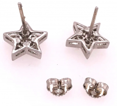 14 Karat White Gold with Diamonds Star Earrings 0 50 Total Diamond Weight - 2562672