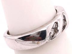 14 Karat White Gold with Diamonds Wedding Band Bridal Ring - 2930900