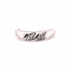 14 Karat White Gold with Diamonds Wedding Band Bridal Ring - 2932480