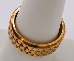 14 Karat Yellow Gold Band Ring or Wedding Ring Weave Design - 2658317