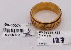 14 Karat Yellow Gold Band Ring or Wedding Ring Weave Design - 2658348