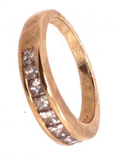 14 Karat Yellow Gold Band with Nine Diamonds Wedding Anniversary 1 00 TDW - 2940740