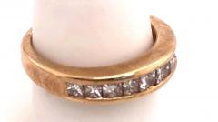 14 Karat Yellow Gold Band with Nine Diamonds Wedding Anniversary 1 00 TDW - 2940741