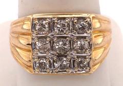 14 Karat Yellow Gold Contemporary Ring with 9 Round Diamonds - 1239608