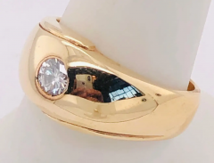 14 Karat Yellow Gold Contemporary Ring with Diamond 0 33 Total Diamond Weight - 2658293