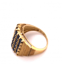 14 Karat Yellow Gold Contemporary Ring with Sapphire Cluster - 2658196